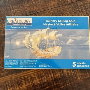 Military Sailing Ship 3D Wooden Puzzle.